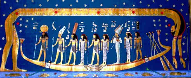 Image result for egyptian deities in boats