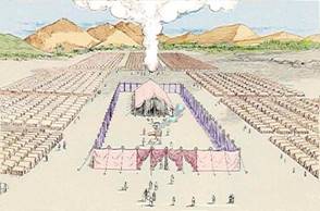 The Tabernacle surrounded by the Israelite Camp