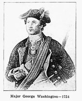 A Young Washington in military uniform and hat, with right hand inserted in front of shirt in traditional pose