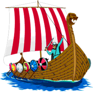 A cartoon of a viking ship

Description automatically generated