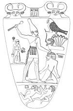 https://upload.media.orgikipedia/commons/thumb/c/ca/Narmer_Palette%2C_recto.jpg/150px-Narmer_Palette%2C_recto.jpg