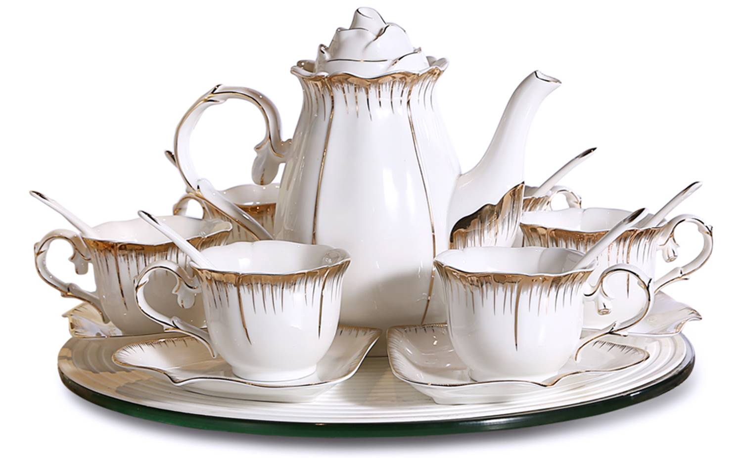 New Luxury Gilded Design Porcelain Ceramic Tea Set Tea Cups Saucers - Buy  Ceramic Tea Set,Tea Cups Saucers,Porcelain Tea Set Product on Alibaba.com