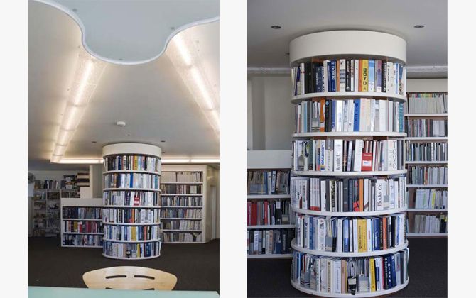 Libraries and Study Designs - Luigi Rosselli Architects | Columns decor,  Home library design, Brick interior wall