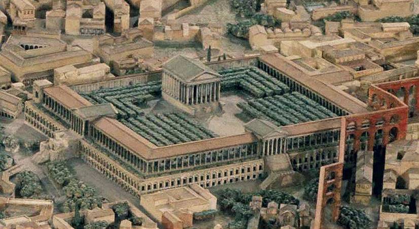 057-AUGUSTUS-(27BC TO 98AD)-TRAJAN: Reconstructed model of Temple of Divin  Clauidius, Rome, completed in  | Ancient roman architecture, Roman  architecture, Portico