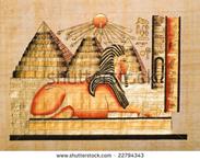 http://image.shutterstock.com/display_pic_with_logo/194977/194977,1231148253,2/stock-photo-egyptian-papyrus-showing-the-sphinx-and-the-pyramids-above-the-solar-disc-22794343.jpg